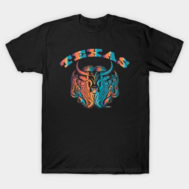 Texas Art Cow T-Shirt by Odd Hourz Creative